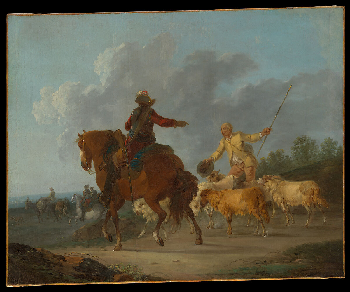 Cavalier and Shepherd, Francesco Casanova (Italian, London 1727–1803 Brühl), Oil on canvas 