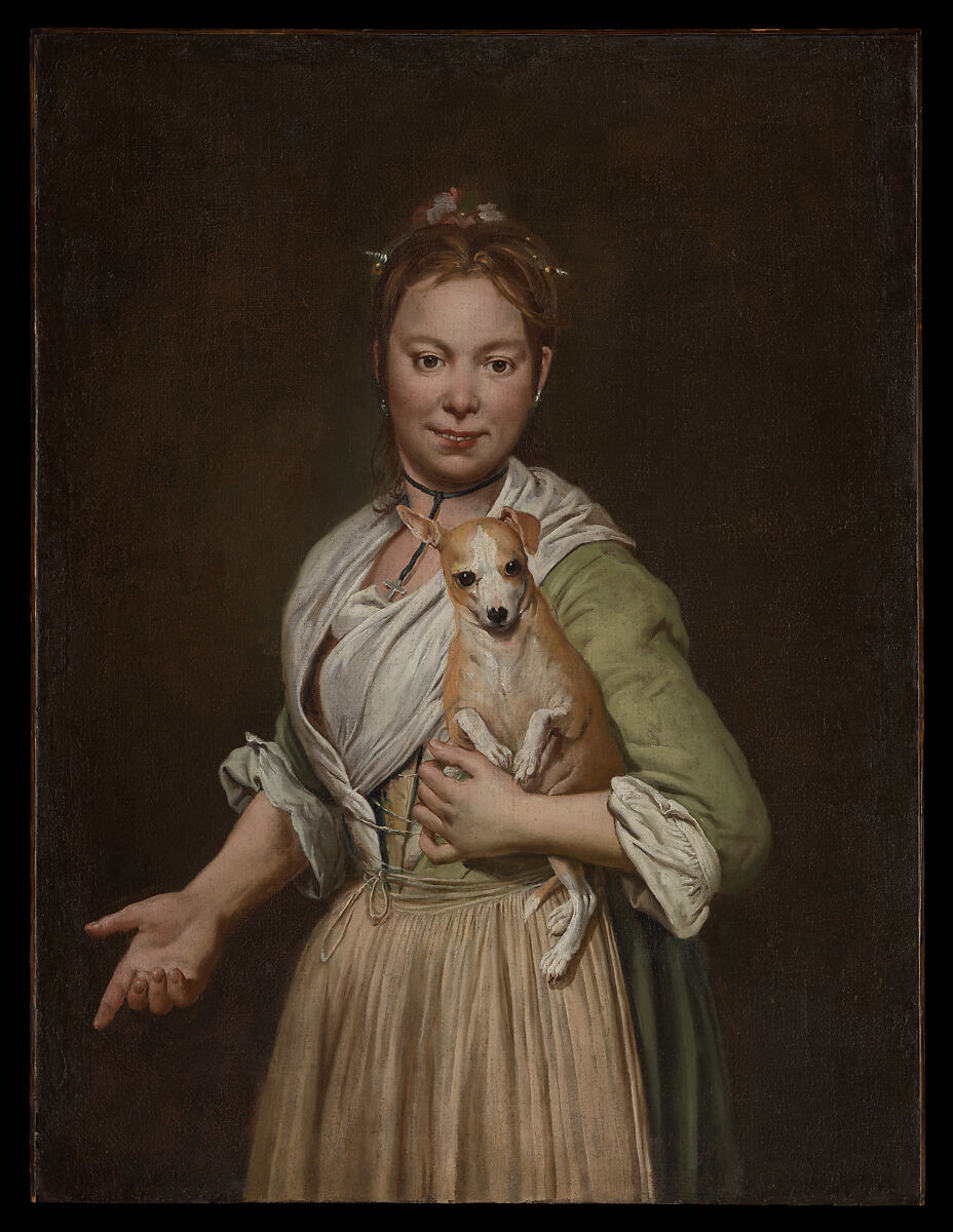 A Woman with a Dog, Giacomo Ceruti (Italian, Milan 1698–1767 Milan), Oil on canvas 