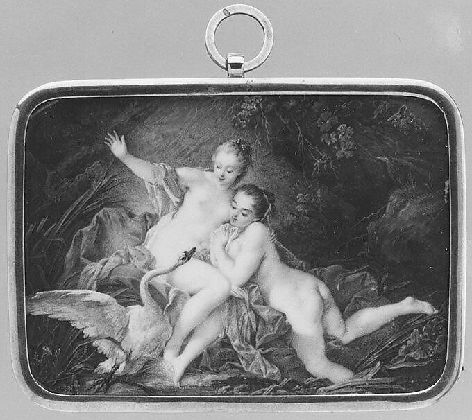 Leda and the Swan, after Boucher, Style of Jacques Charlier (probably 19th century), Ivory 