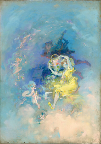 Fantasia, Jules Chéret (French, Paris 1836–1932 Nice), Pastel on canvas 