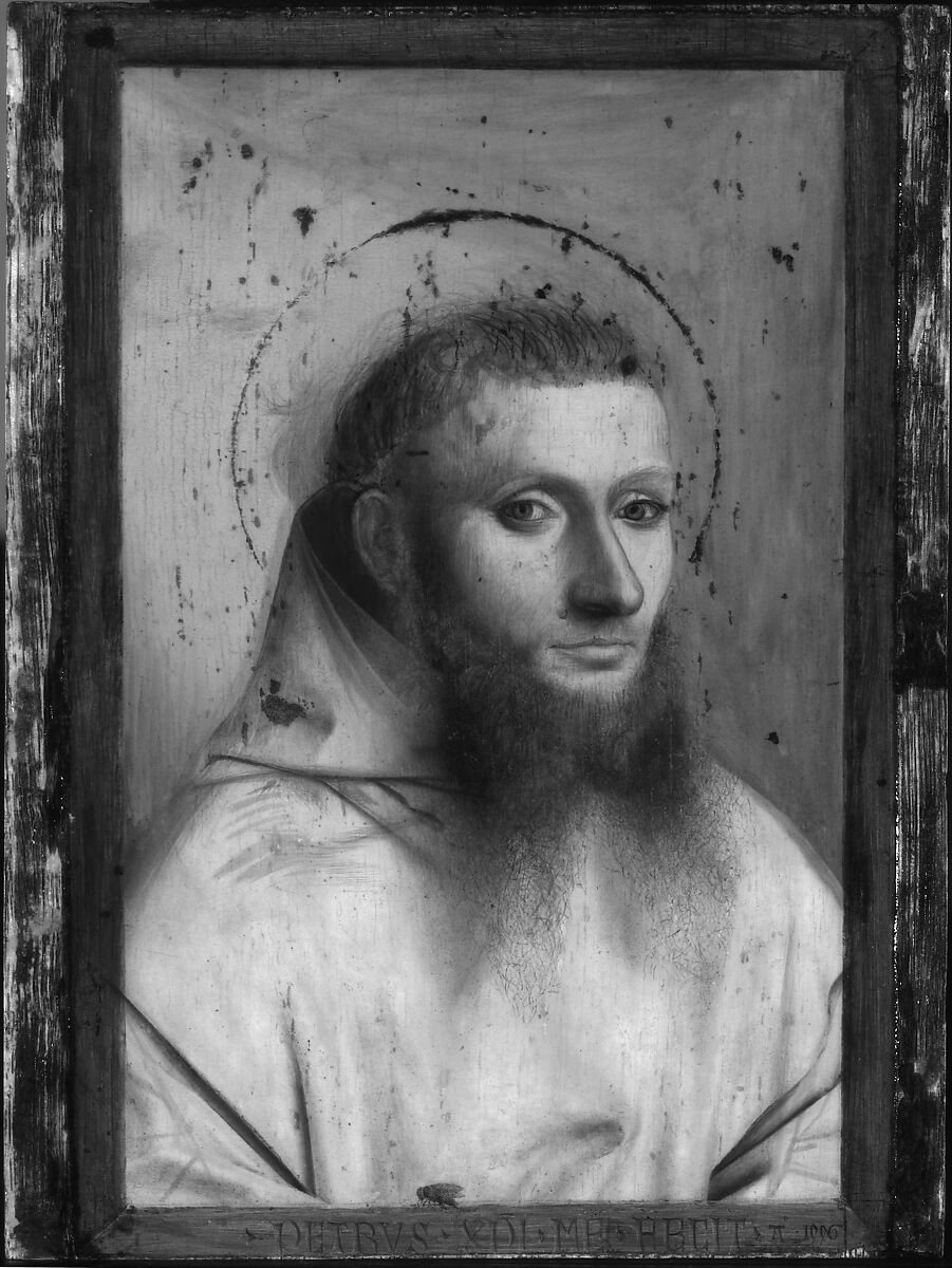 Portrait of a Carthusian, Petrus Christus (Netherlandish, Baarle-Hertog (Baerle-Duc), active by 1444–died 1475/76 Bruges), Oil on oak