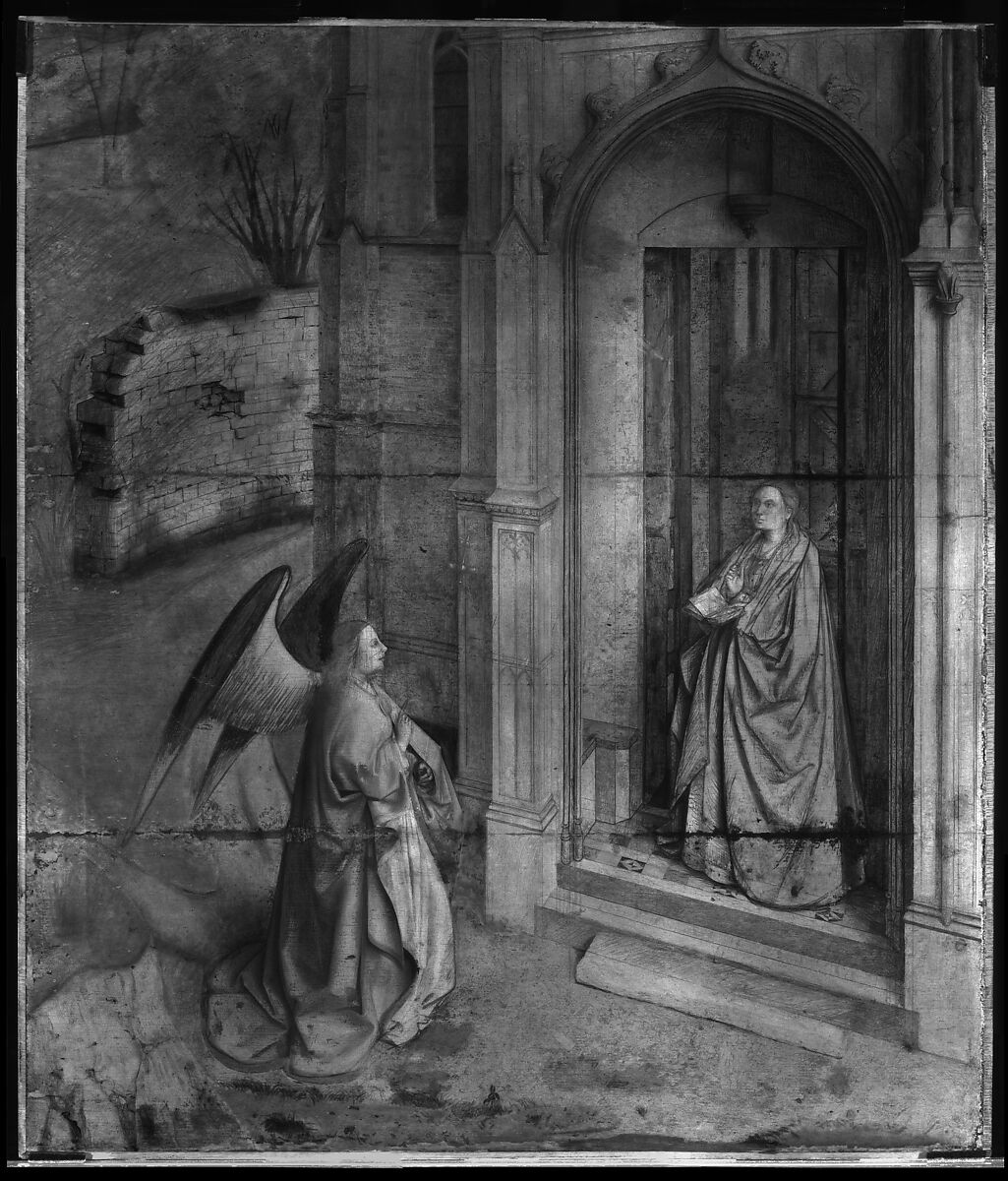 The Annunciation, Petrus Christus (Netherlandish, Baarle-Hertog (Baerle-Duc), active by 1444–died 1475/76 Bruges), Oil on wood