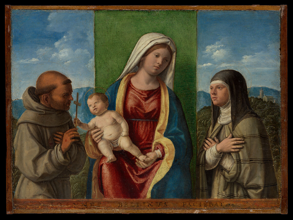 Madonna and Child with Saints Francis and Clare, Cima da Conegliano (Giovanni Battista Cima) (Italian, Conegliano ca. 1459–1517/18 Venice or Conegliano), Oil on wood 