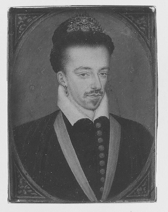 Henry III (1551–1589), King of France, Style of François Clouet (French, 1578 or later), Vellum laid on wood 