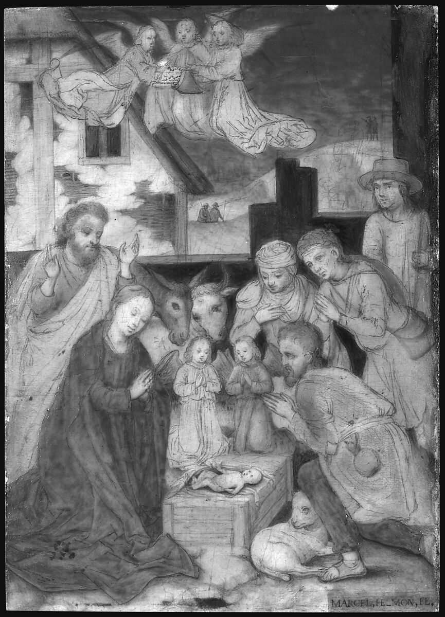 The Adoration of the Shepherds, Marcellus Coffermans (Netherlandish, active 1549–70), Oil on wood