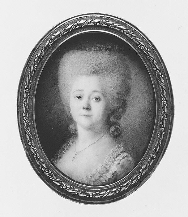 Portrait of a Woman, Said to Be Princess Apraxine, Continental Painter (ca. 1780), Ivory 