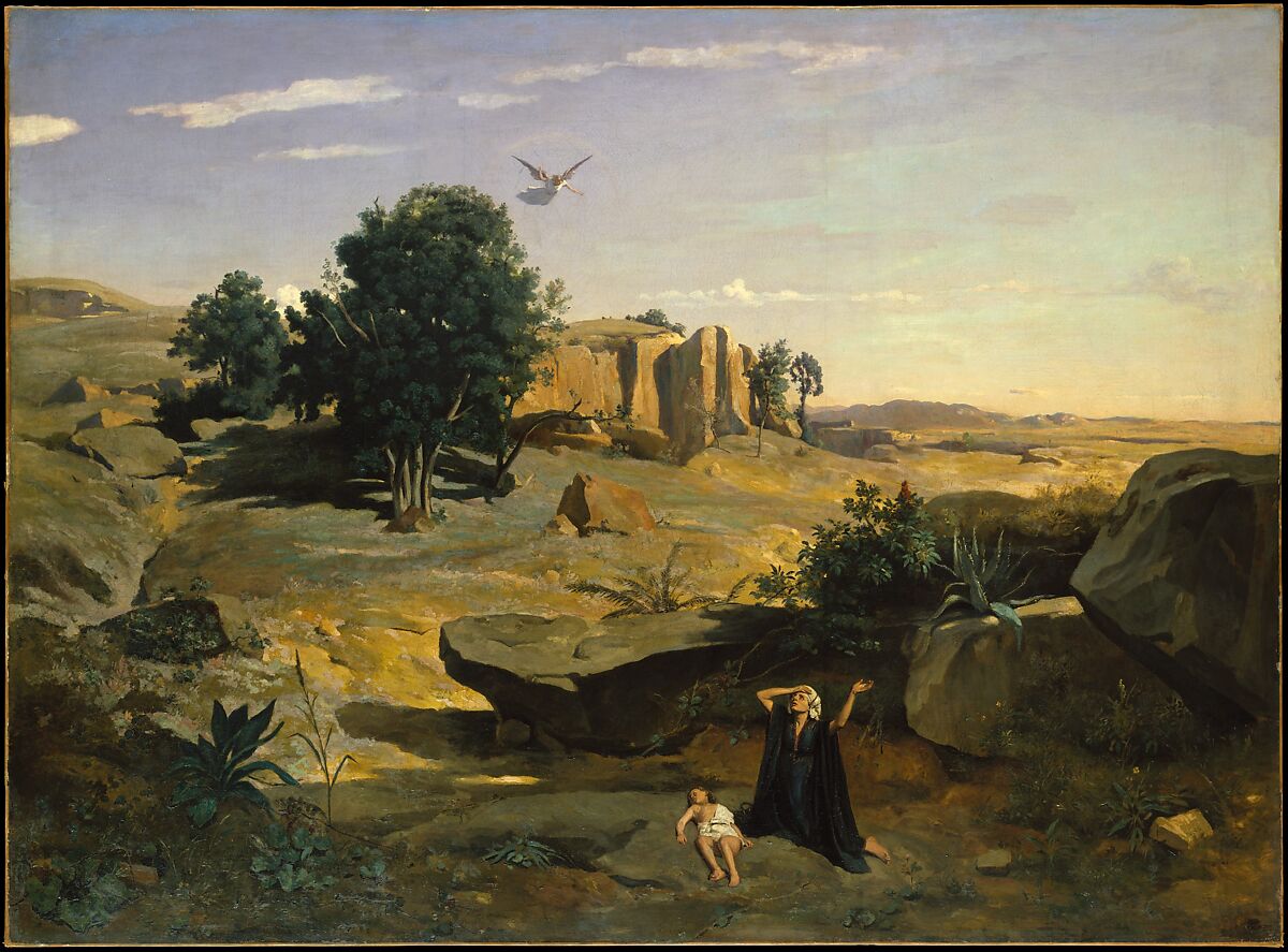 Hagar in the Wilderness, Camille Corot  French, Oil on canvas