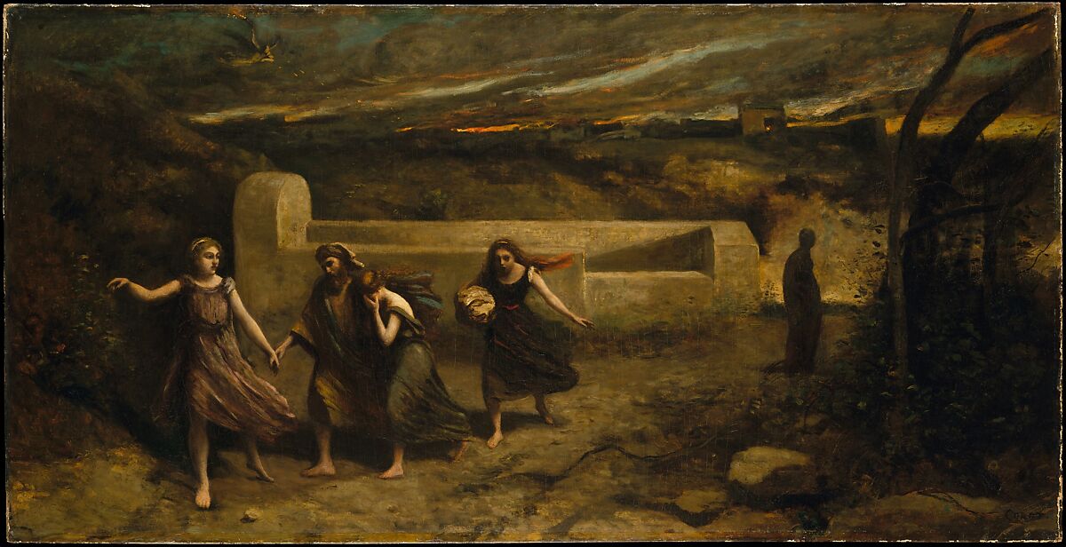 The Burning of Sodom (formerly "The Destruction of Sodom"), Camille Corot (French, Paris 1796–1875 Paris), Oil on canvas 