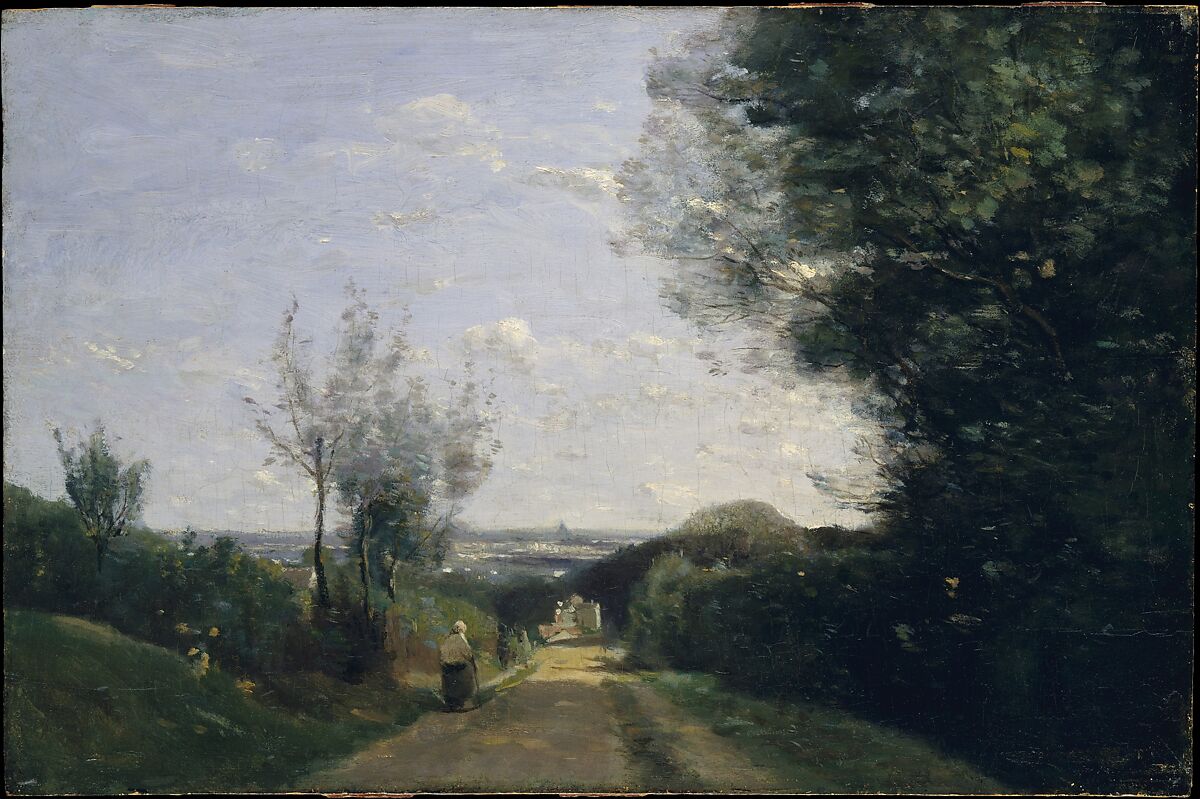 The Environs of Paris, Camille Corot (French, Paris 1796–1875 Paris), Oil on wood 