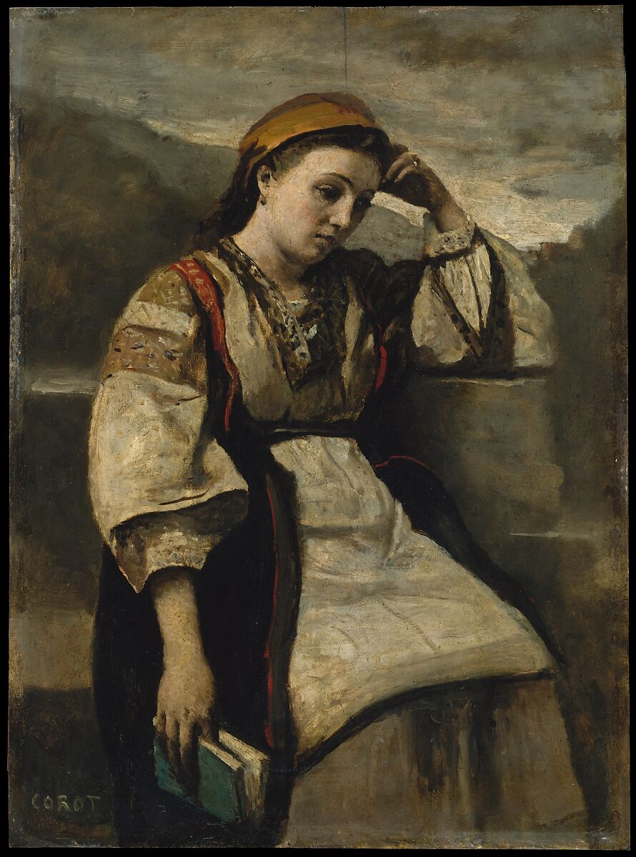 Reverie, Camille Corot (French, Paris 1796–1875 Paris), Oil on wood 