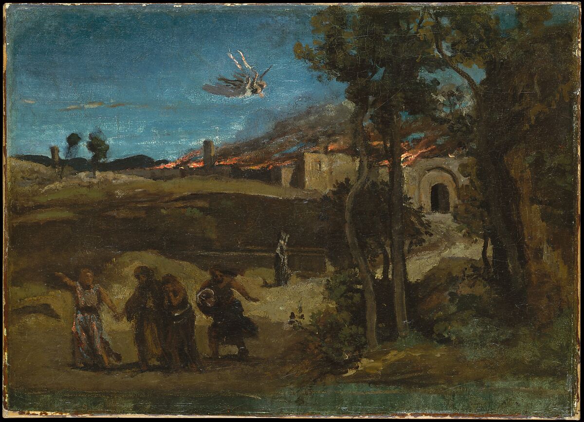 Study for "The Destruction of Sodom", Camille Corot  French, Oil on canvas