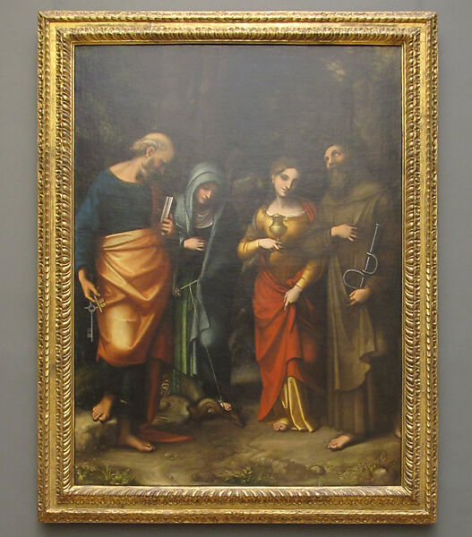 Saints Peter, Martha, Mary Magdalen, and Leonard, Correggio (Antonio Allegri) (Italian, Correggio, active by 1514–died 1534 Correggio), Oil on canvas