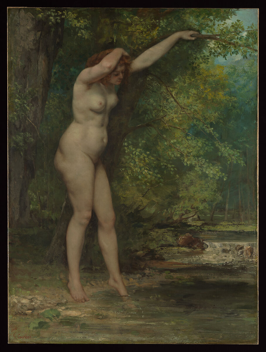 The Young Bather, Gustave Courbet (French, Ornans 1819–1877 La Tour-de-Peilz), Oil on canvas 