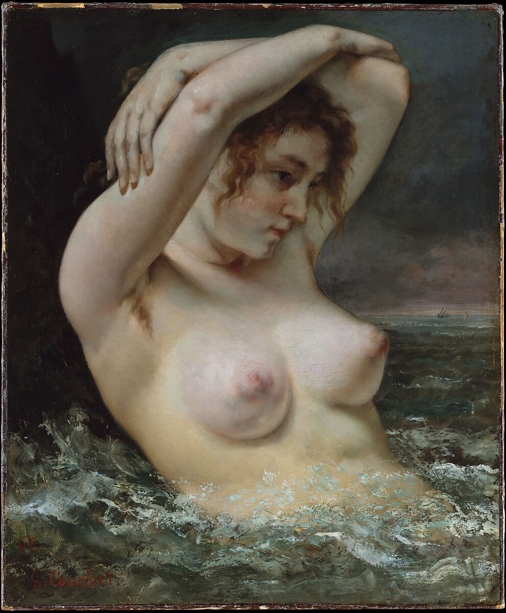 The Woman in the Waves, Gustave Courbet (French, Ornans 1819–1877 La Tour-de-Peilz), Oil on canvas 