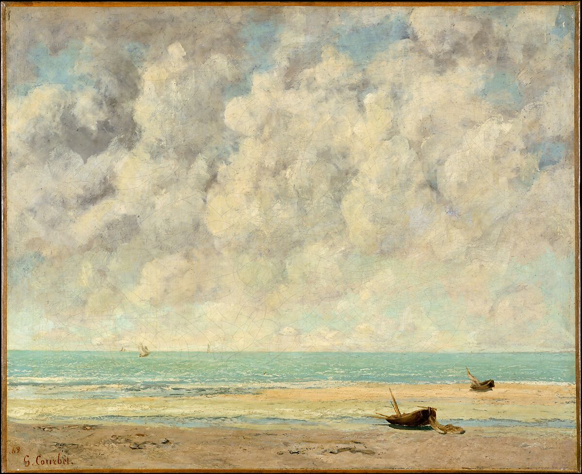 The Calm Sea, Gustave Courbet (French, Ornans 1819–1877 La Tour-de-Peilz), Oil on canvas 