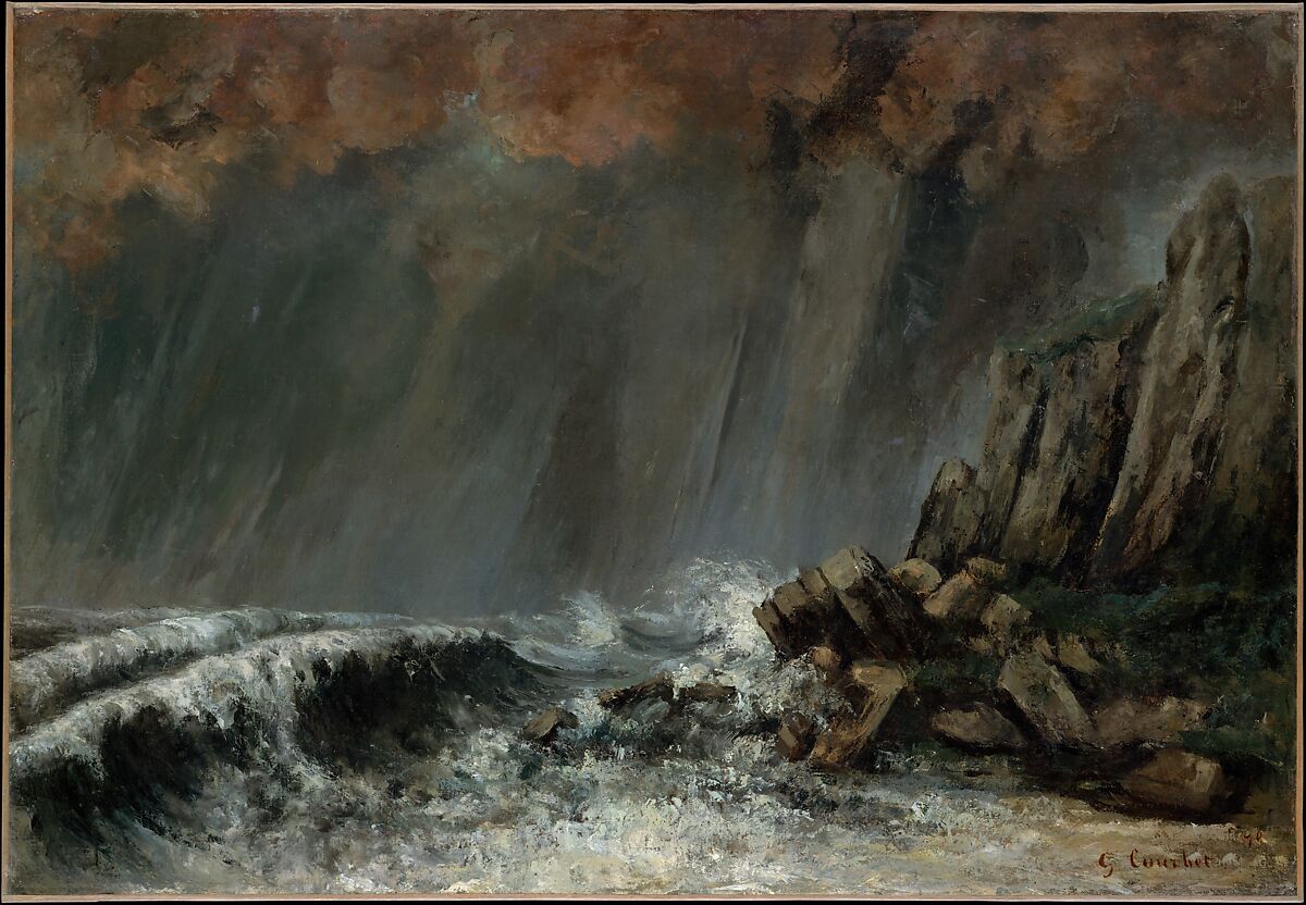 Marine: The Waterspout, Gustave Courbet (French, Ornans 1819–1877 La Tour-de-Peilz), Oil on canvas 