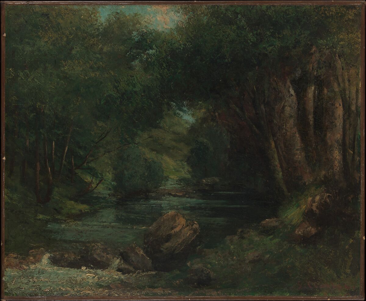 A Brook in the Forest, Gustave Courbet (French, Ornans 1819–1877 La Tour-de-Peilz), Oil on canvas 