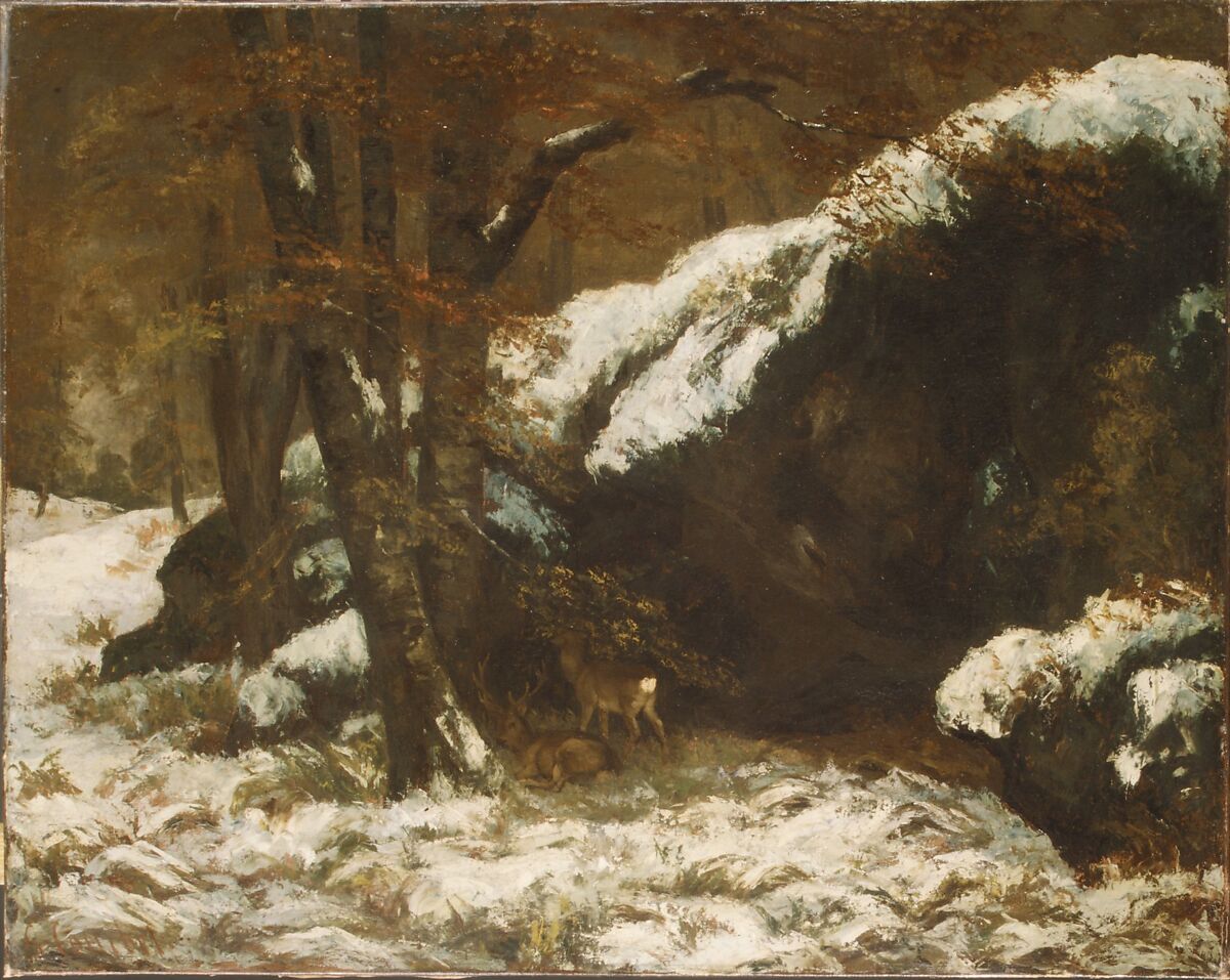 The Deer, Gustave Courbet (French, Ornans 1819–1877 La Tour-de-Peilz), Oil on canvas 