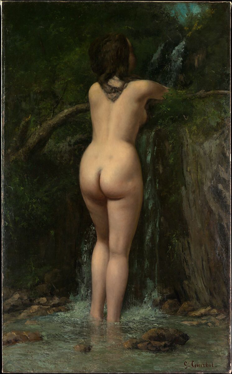 The Source, Gustave Courbet (French, Ornans 1819–1877 La Tour-de-Peilz), Oil on canvas 