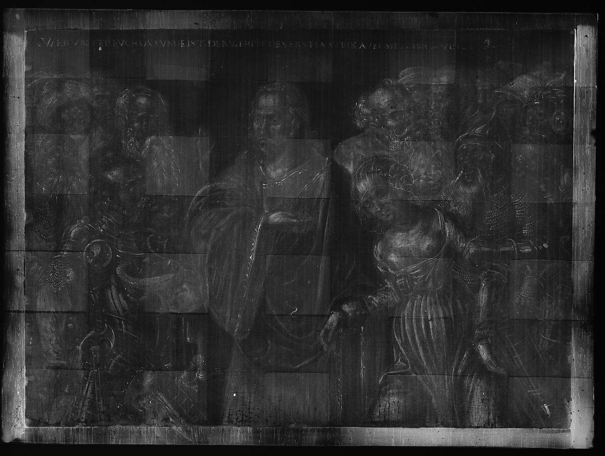 Christ and the Adulteress, Lucas Cranach the Younger and Workshop (German, Wittenberg 1515–1586 Wittenberg), Oil on beech