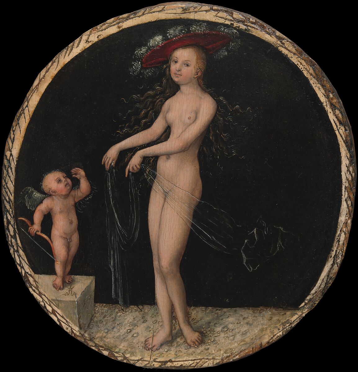 Venus and Cupid, Lucas Cranach the Elder (German, Kronach 1472–1553 Weimar), Oil on wood 