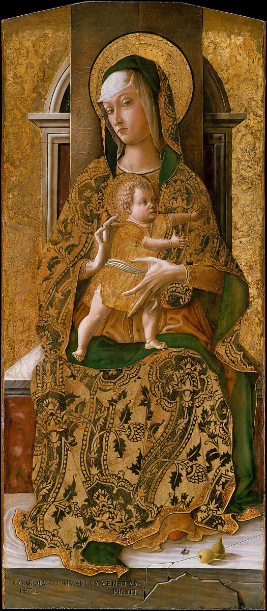 Madonna and Child Enthroned, Carlo Crivelli  Italian, Tempera on wood, gold ground