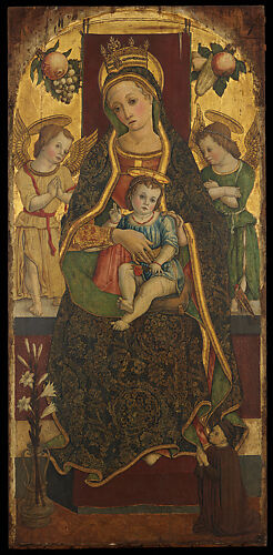 Madonna and Child Enthroned with Two Angels and a Donor