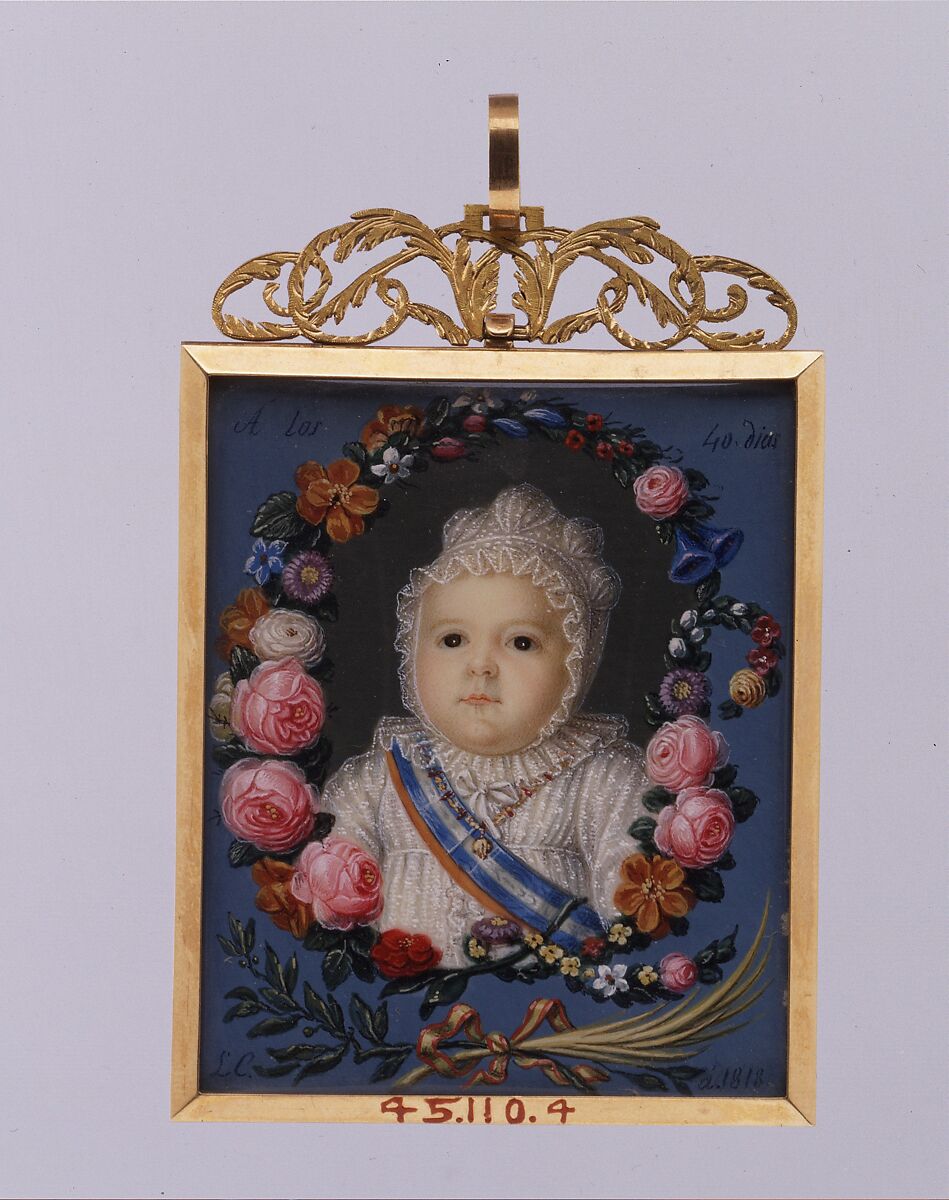 Princess María Francisca de Asis de Borbón and Her Son Infante Carlos Luis María Fernando de Borbón, Luis de la Cruz y Rios (Spanish, active by 1815–died 1850), Ivory