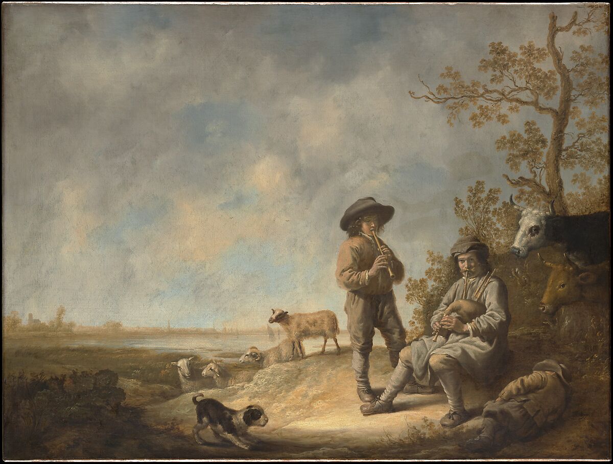 Piping Shepherds, Aelbert Cuyp (Dutch, Dordrecht 1620–1691 Dordrecht), Oil on canvas 