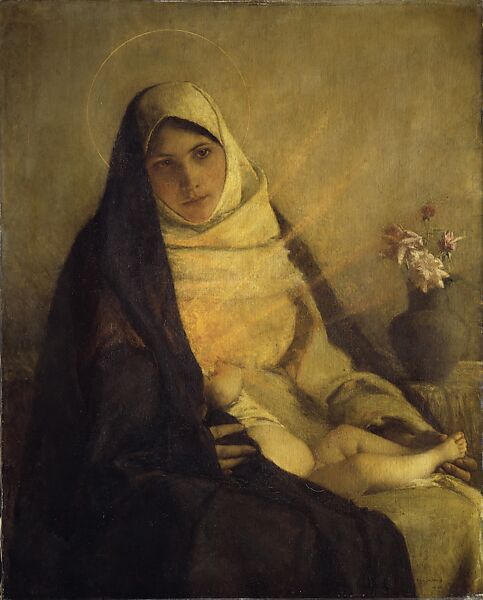 Madonna of the Rose, Pascal-Adolphe-Jean Dagnan-Bouveret (French, Paris 1852–1929 Quincey), Oil on canvas 