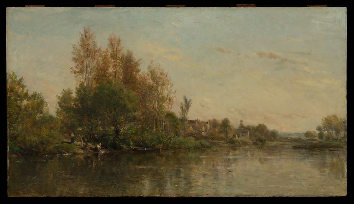 The Banks of the Oise, Charles-François Daubigny  French, Oil on wood