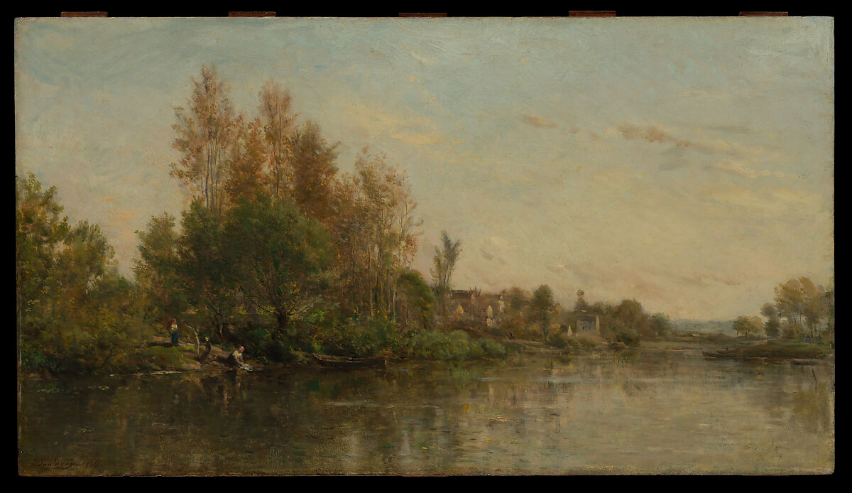 The Banks of the Oise, Charles-François Daubigny (French, Paris 1817–1878 Paris), Oil on wood 