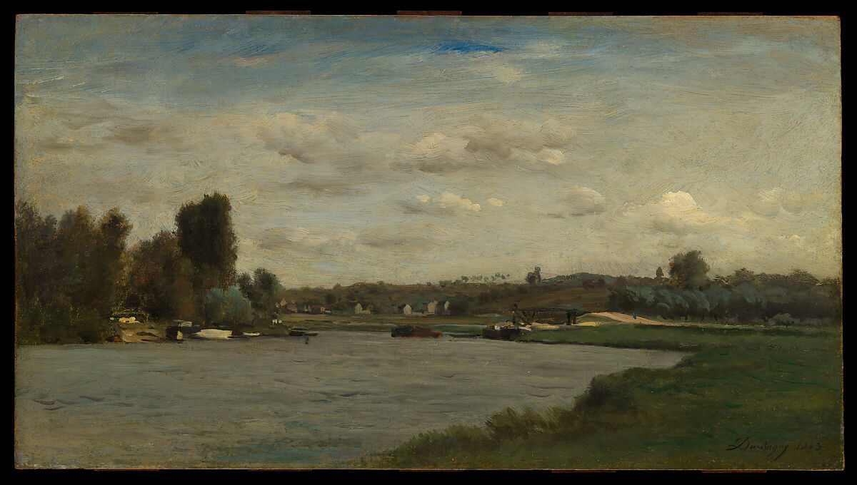 Landscape on a River, Charles-François Daubigny (French, Paris 1817–1878 Paris), Oil on wood 