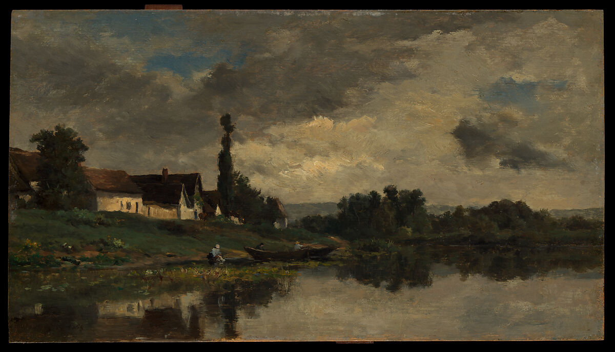 Portejoie on the Seine, Charles-François Daubigny (French, Paris 1817–1878 Paris), Oil on wood 