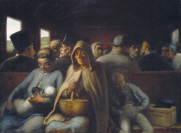 The Third-Class Carriage, Honoré Daumier (French, Marseilles 1808–1879 Valmondois), Oil on canvas