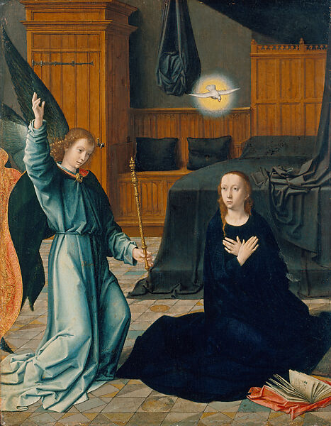 The Annunciation, Gerard David (Netherlandish, Oudewater ca. 1455–1523 Bruges), Oil on wood