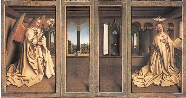 The Annunciation, Gerard David (Netherlandish, Oudewater ca. 1455–1523 Bruges), Oil on wood