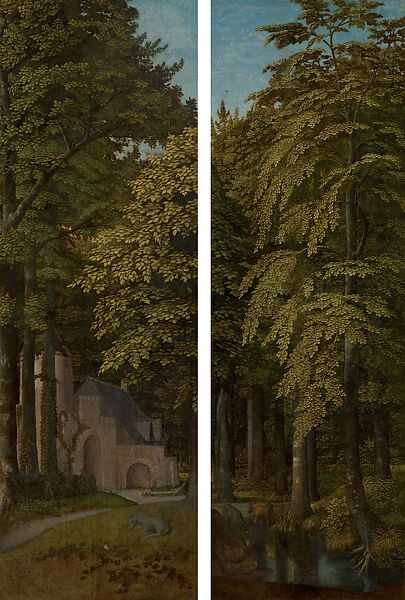 The Nativity with Donors and Saints Jerome and Leonard, Gerard David (Netherlandish, Oudewater ca. 1455–1523 Bruges), Oil on canvas, transferred from wood