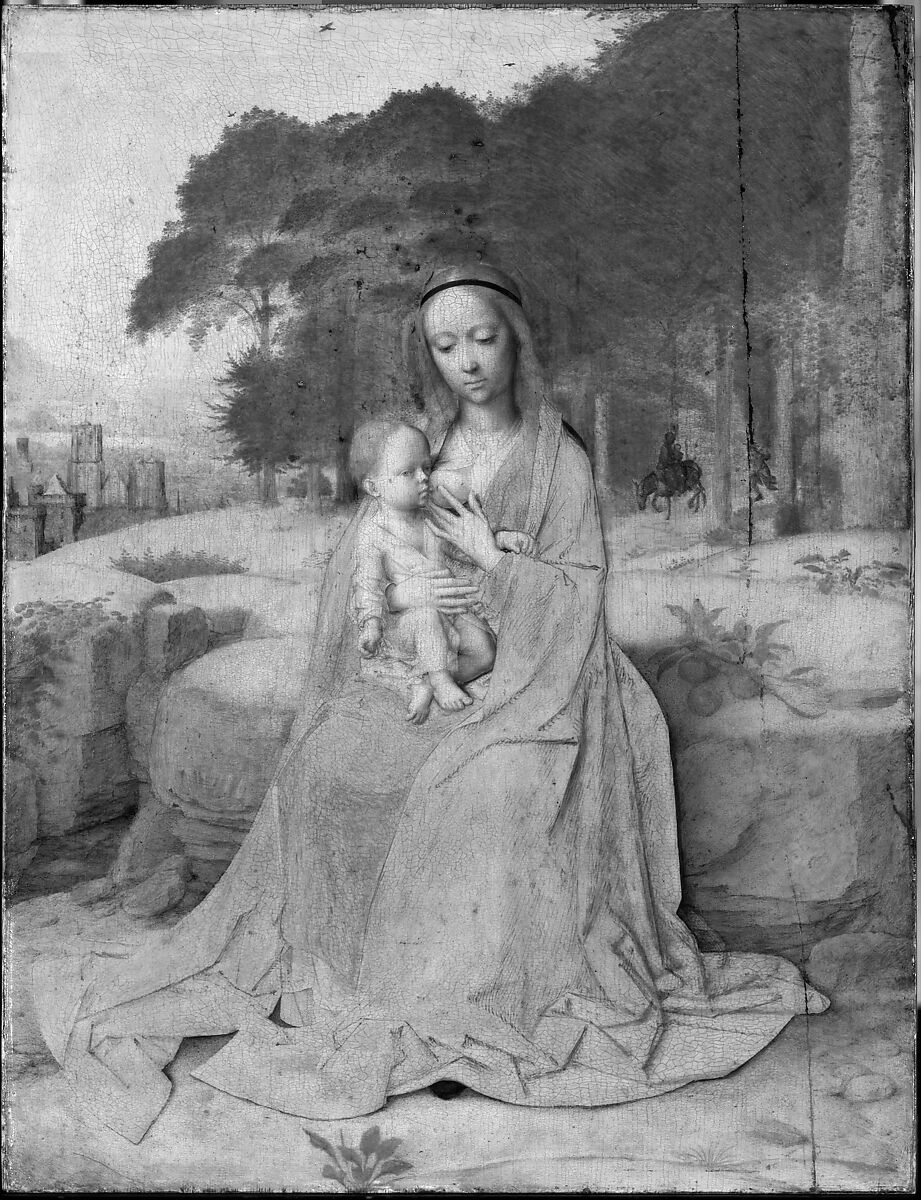 The Rest on the Flight into Egypt, Gerard David (Netherlandish, Oudewater ca. 1455–1523 Bruges), Oil on wood