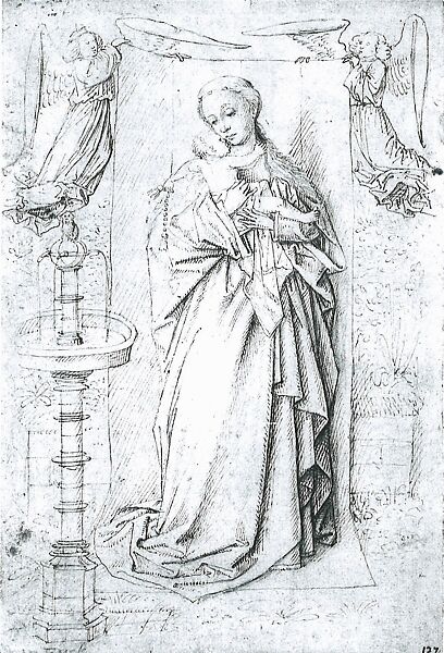 Virgin and Child with Four Angels, Gerard David (Netherlandish, Oudewater ca. 1455–1523 Bruges), Oil on wood