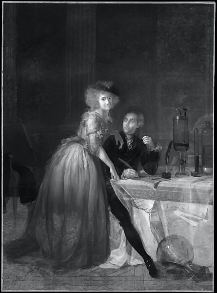 Antoine Laurent Lavoisier (1743–1794) and Marie Anne Lavoisier (Marie Anne Pierrette Paulze, 1758–1836), Jacques Louis David (French, Paris 1748–1825 Brussels), Oil on canvas