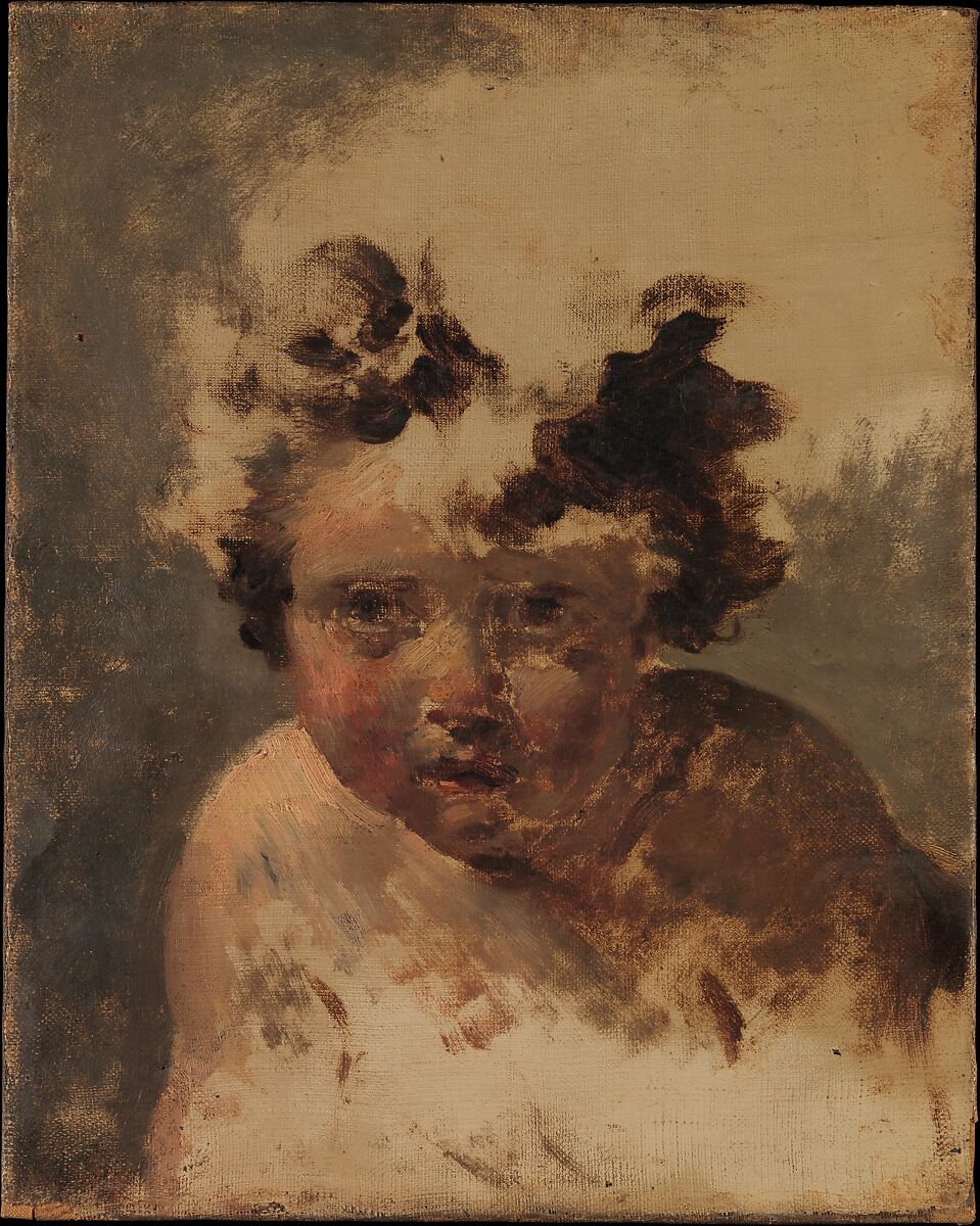 Head of a Child, Style of Jacques Louis David (French, first quarter 19th century), Oil on canvas 