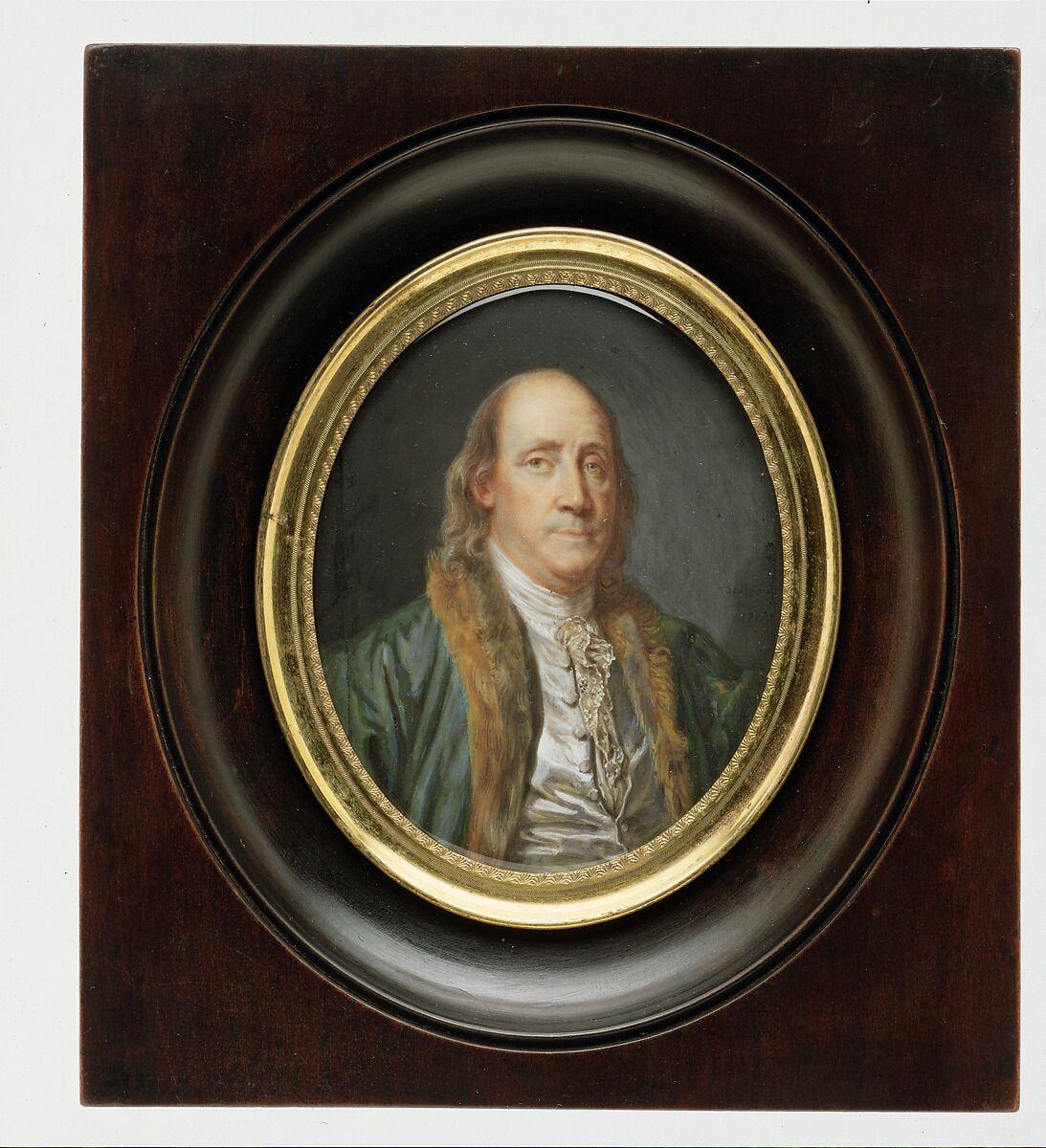 Benjamin Franklin (1706–1790), after a Painting by Greuze of 1777, Charles Paul Jérôme de Bréa (French, ca. 1739–1820), Ivory 