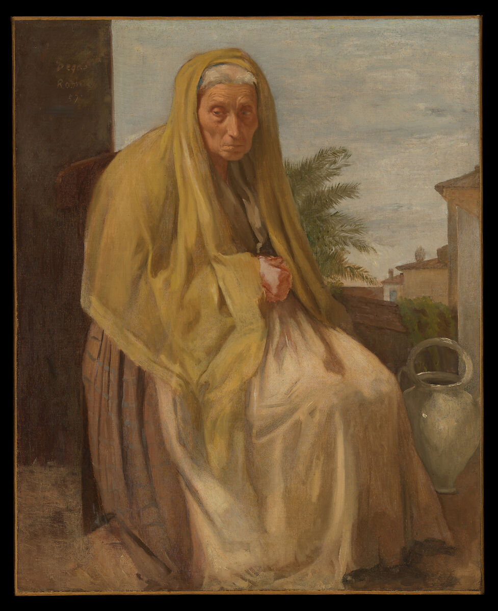 The Old Italian Woman, Edgar Degas (French, Paris 1834–1917 Paris), Oil on canvas 