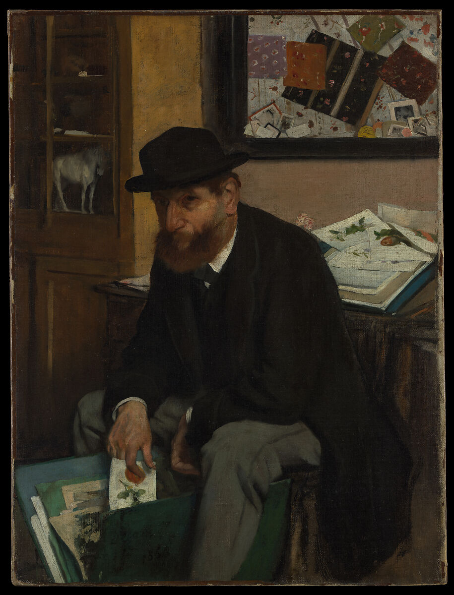 The Collector of Prints, Edgar Degas (French, Paris 1834–1917 Paris), Oil on canvas 