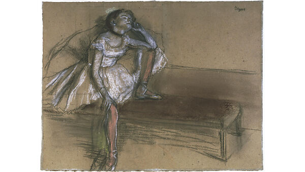 Dancer with a Fan, Edgar Degas (French, Paris 1834–1917 Paris), Pastel on gray-green laid paper