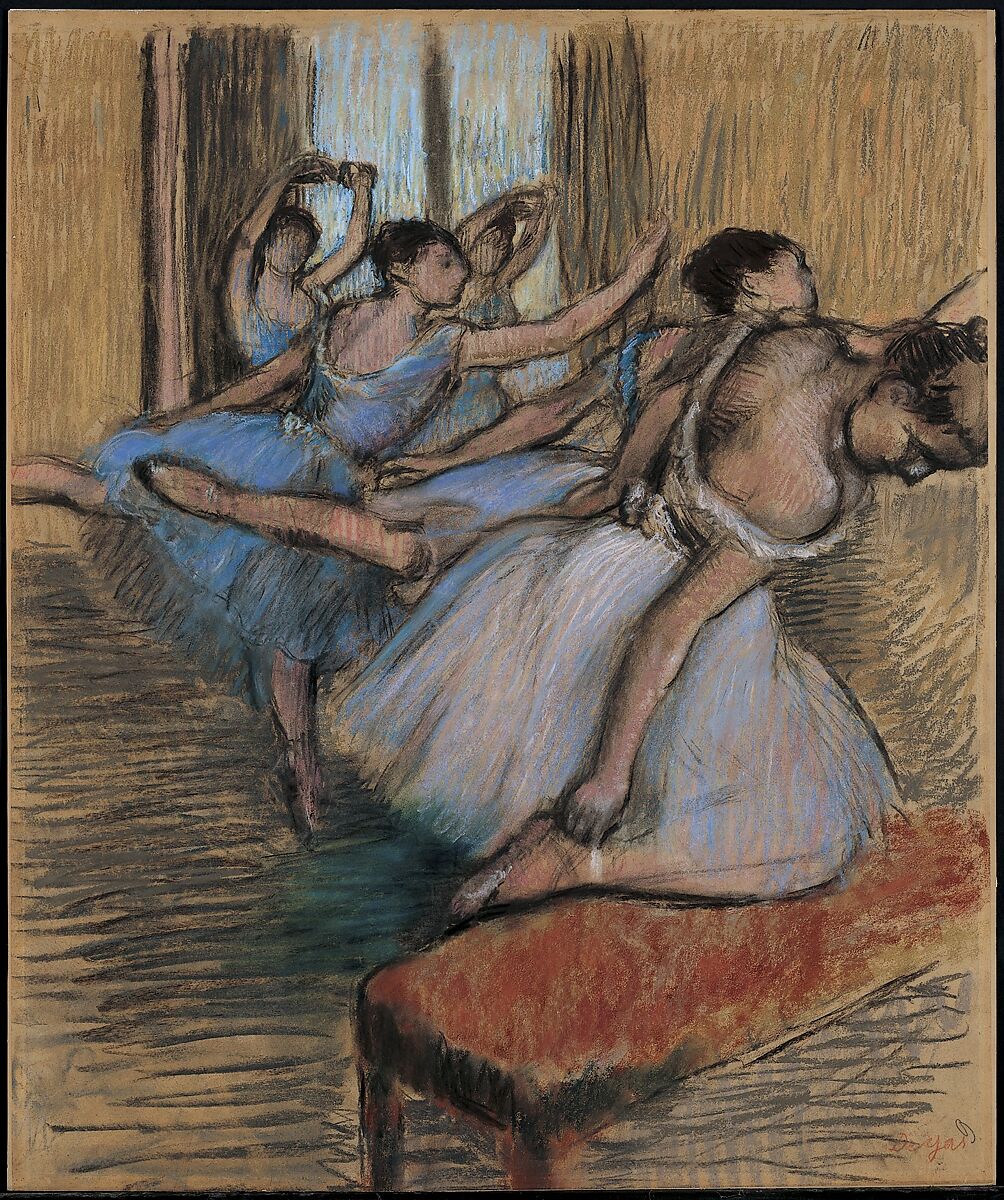The Dancers, Edgar Degas (French, Paris 1834–1917 Paris), Pastel and charcoal on paper 