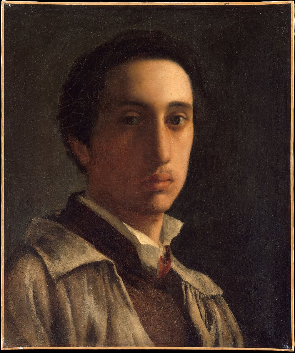 Self-Portrait, Edgar Degas (French, Paris 1834–1917 Paris), Oil on paper, laid down on canvas 