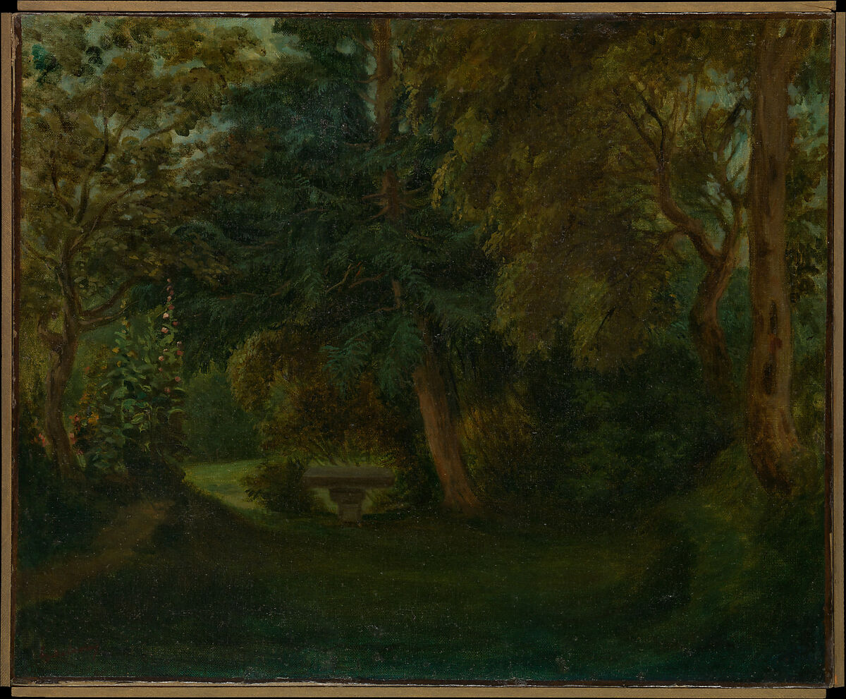 George Sand's Garden at Nohant, Eugène Delacroix  French, Oil on canvas