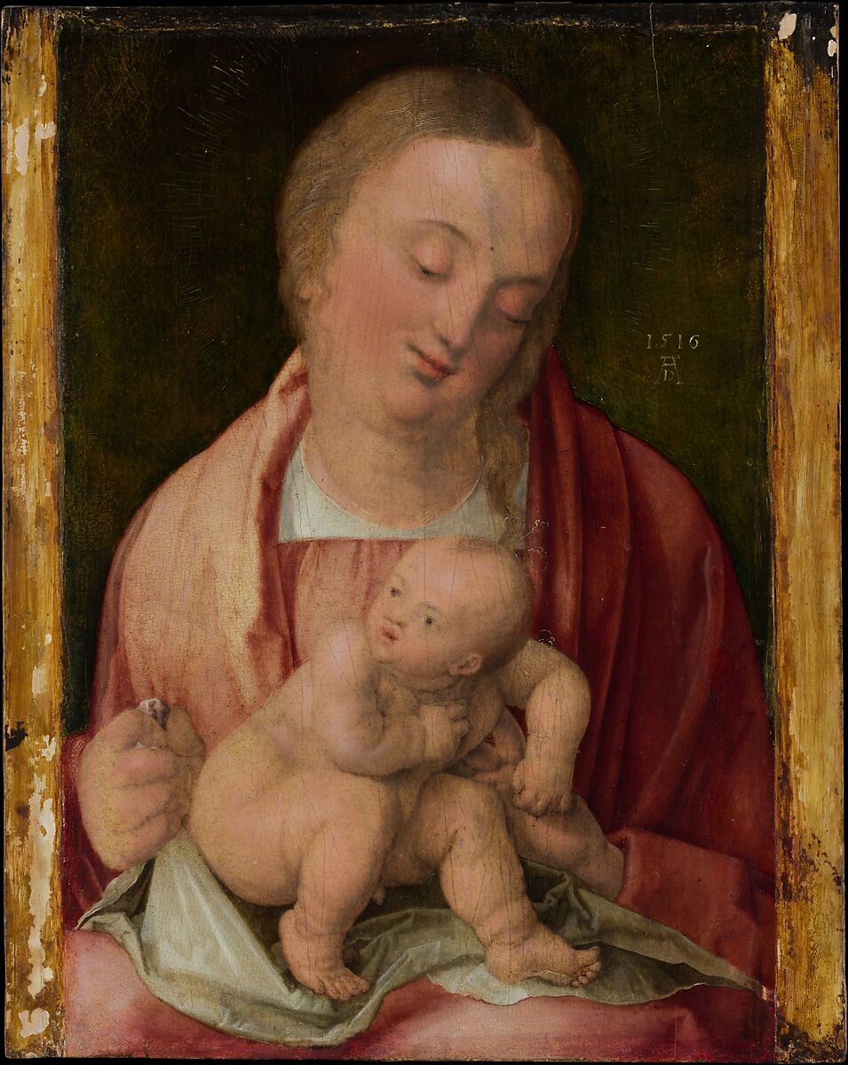 Virgin and Child, Albrecht Dürer (German, Nuremberg 1471–1528 Nuremberg), Oil on spruce 